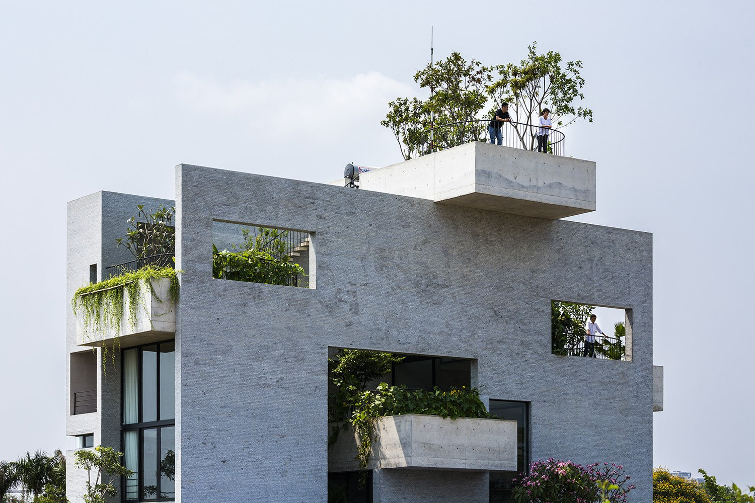Planted Terraces Among Concrete Living Spaces