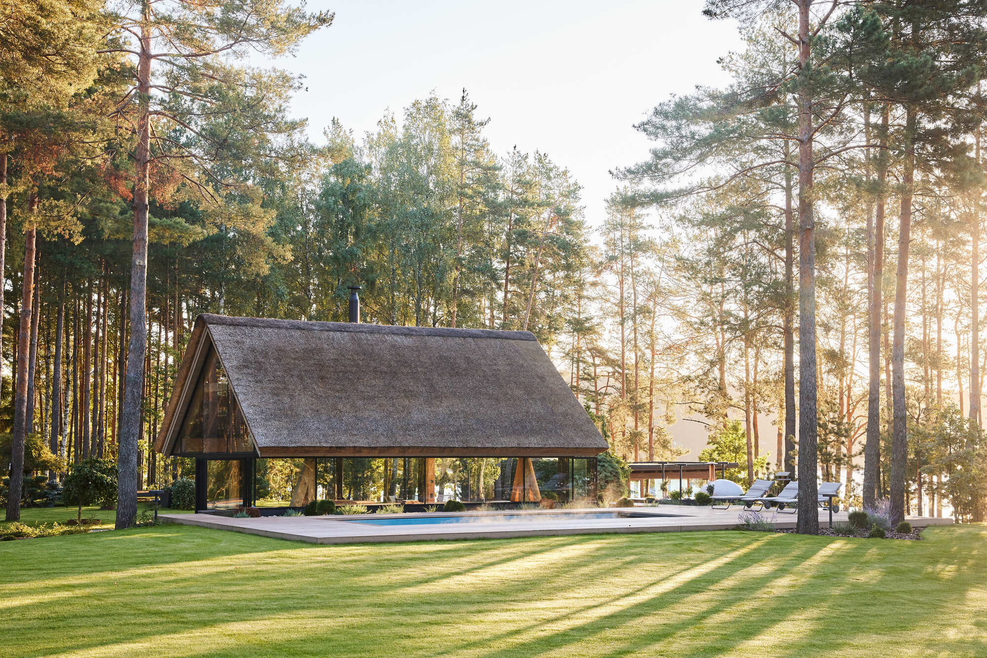 Poolhouse In Vilnius Is Surrounded By The Forest And Lake