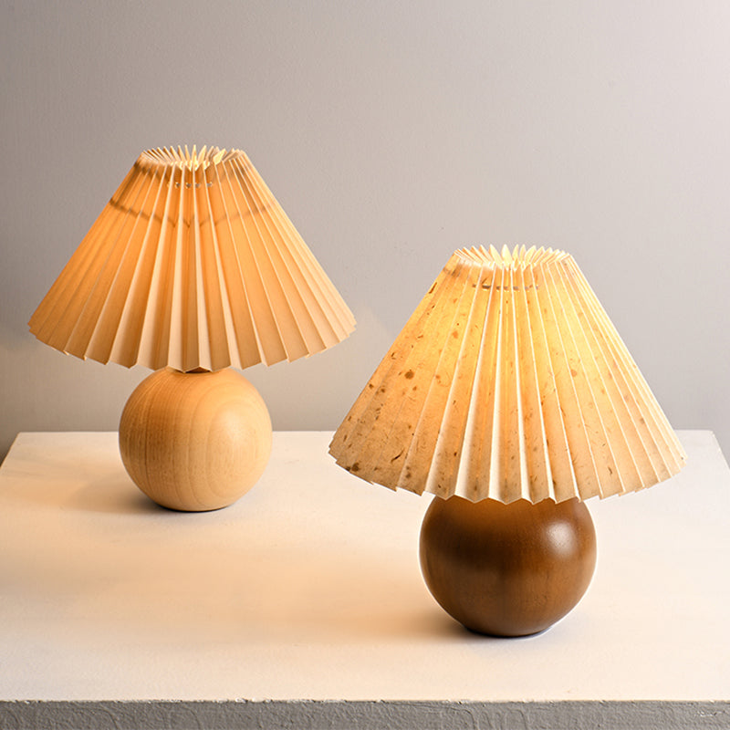 Walnut Pleated Glow Lamp
