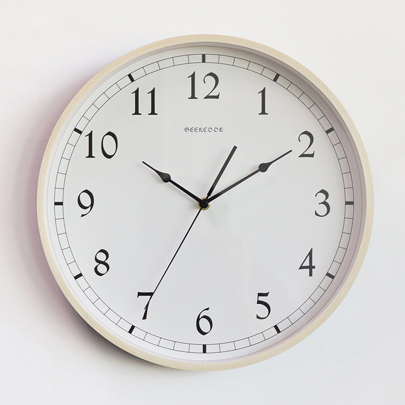 Geekcook White Wooden Wall Clock