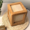 Lot Wooden Square Table Lamp