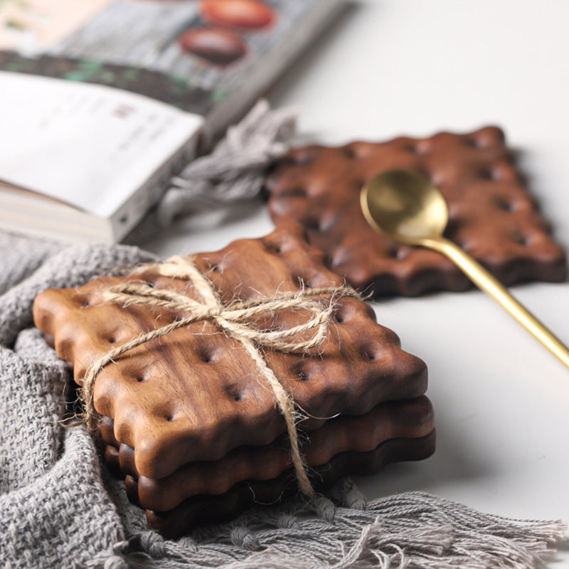 Matzo Biscuit Wooden Coasters, Set of 3