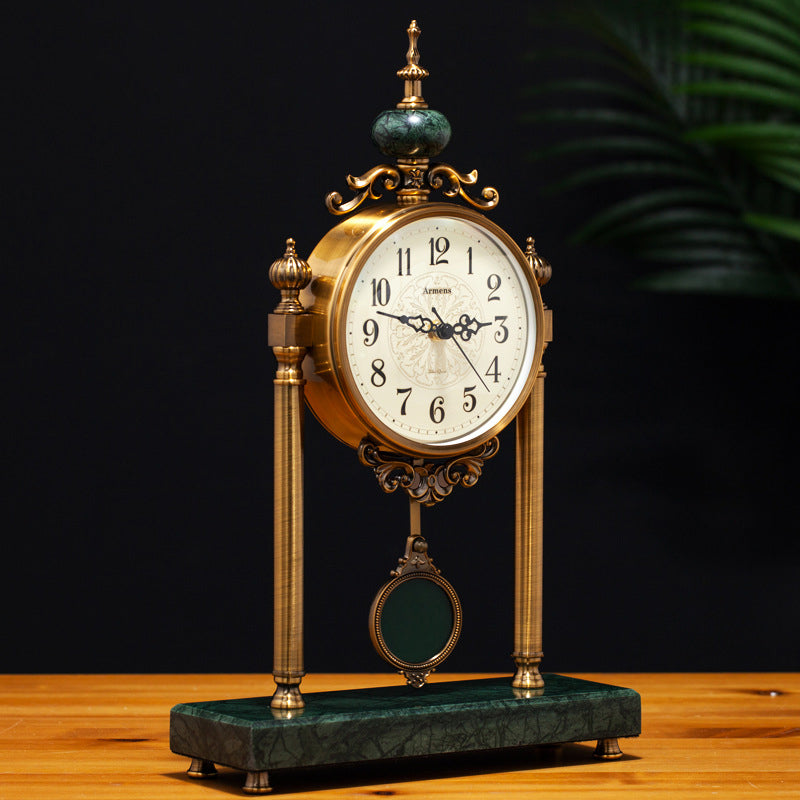 Runa Armen Tveir Copper Marble Pendulum Clock