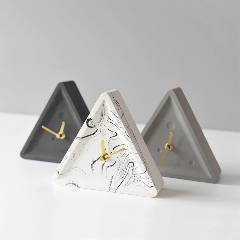 Bodil Triangle Cement Clock