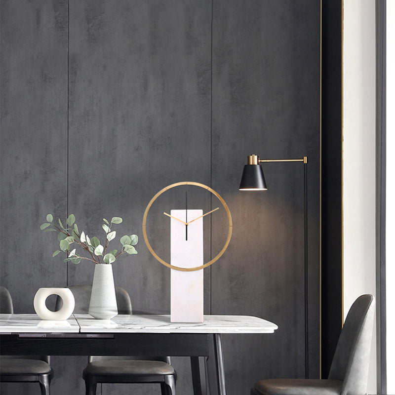 Moderna Ødger Brass Ring Marble Clock