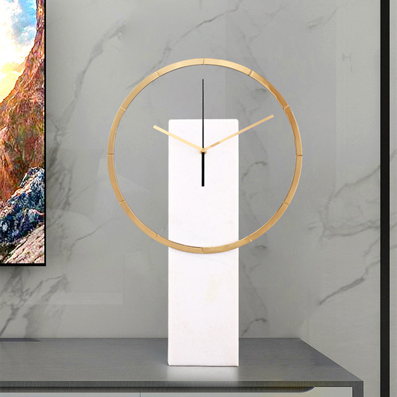 Moderna Ødger Brass Ring Marble Clock