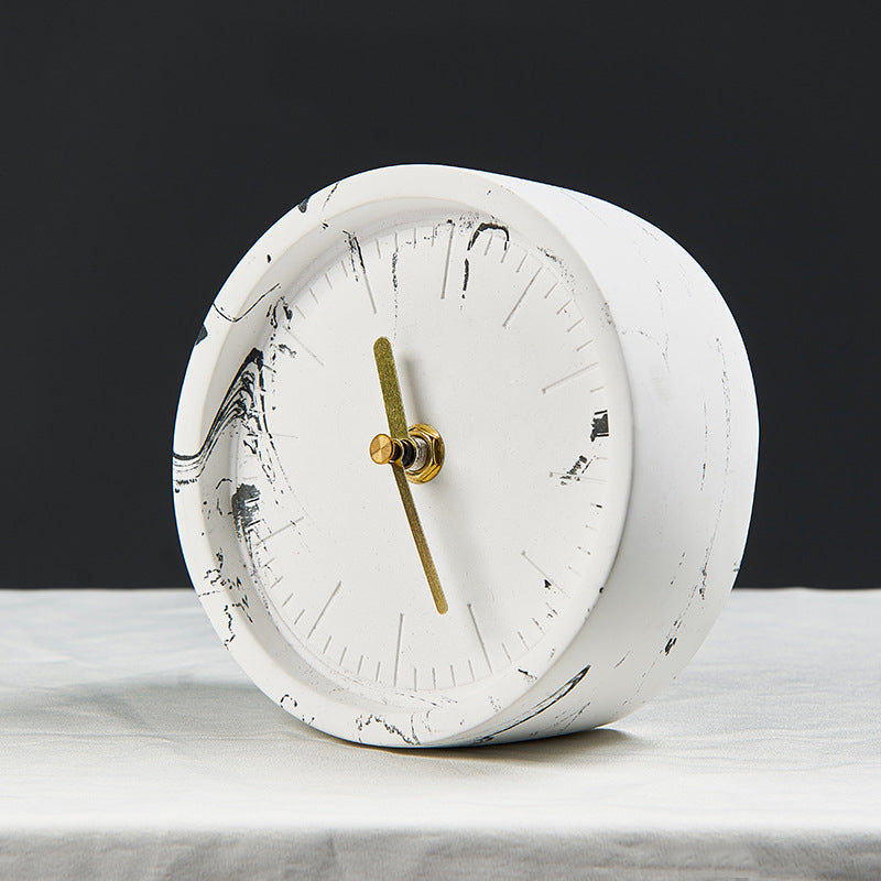 Bodil Round Cement Clock