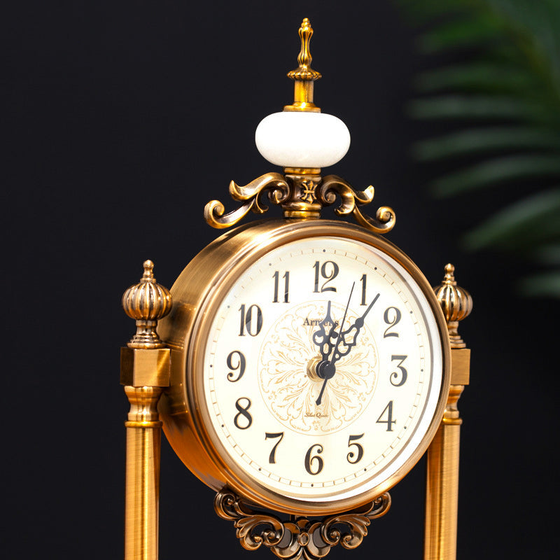 Runa Armen Tveir Copper Marble Pendulum Clock