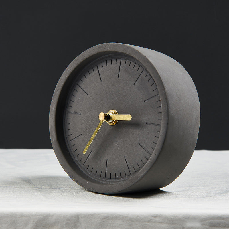 Bodil Round Cement Clock
