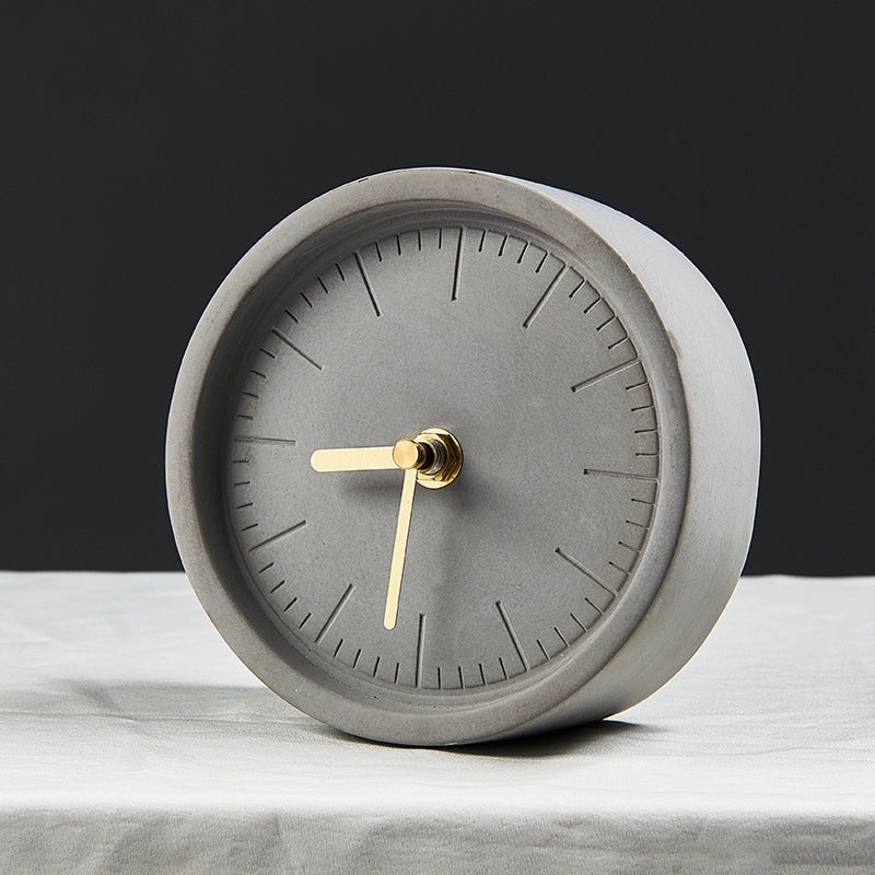Bodil Round Cement Clock