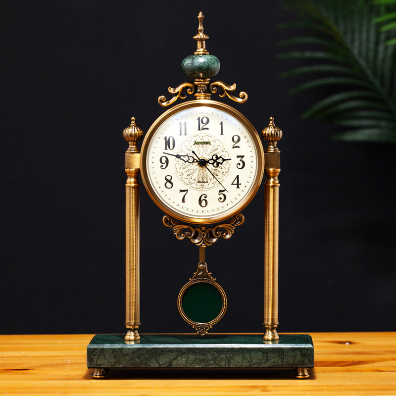 Runa Armen Tveir Copper Marble Pendulum Clock