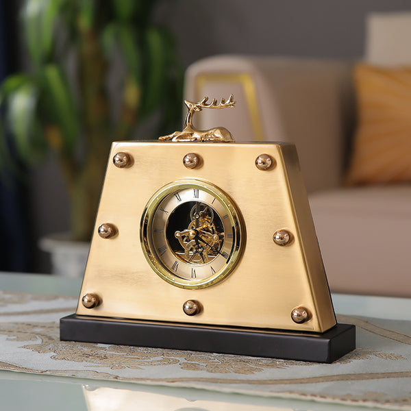Clock And Ruler Harald Ruler Clock Stag | European-Style Luxury Ornaments Desk Living ...