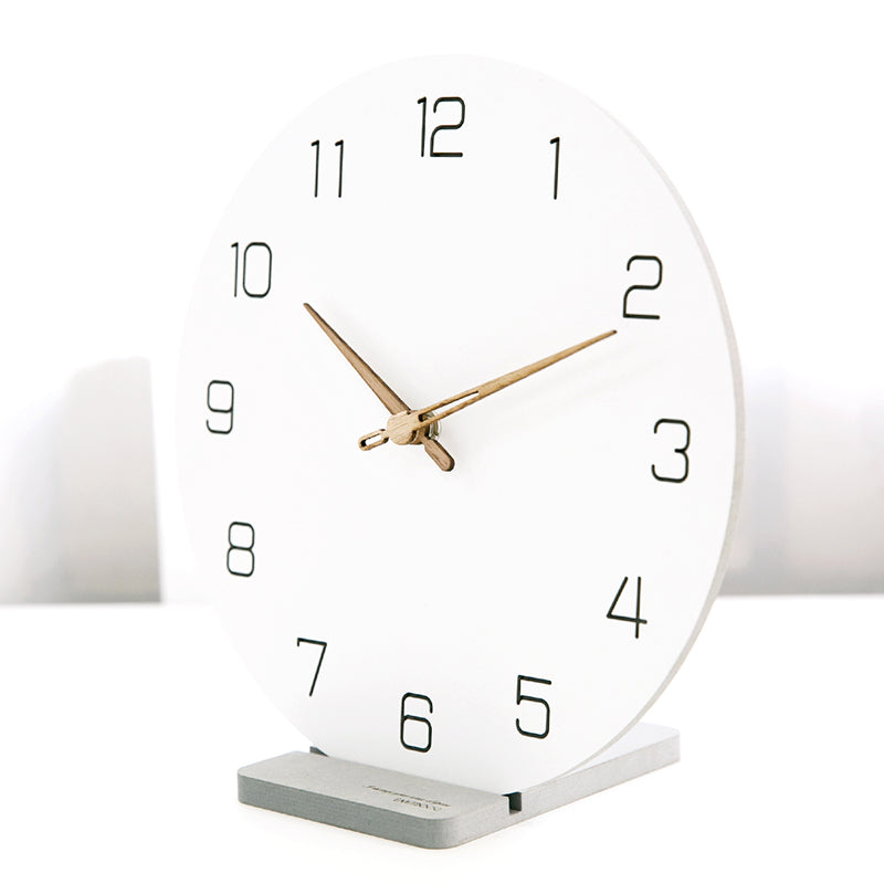 EMITDOOG Fresh Minimalist White 12 Inch Stand Clock
