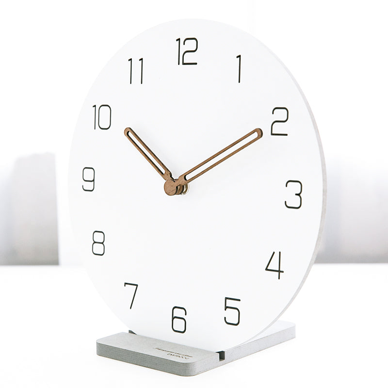 EMITDOOG Fresh Minimalist White 12 Inch Stand Clock