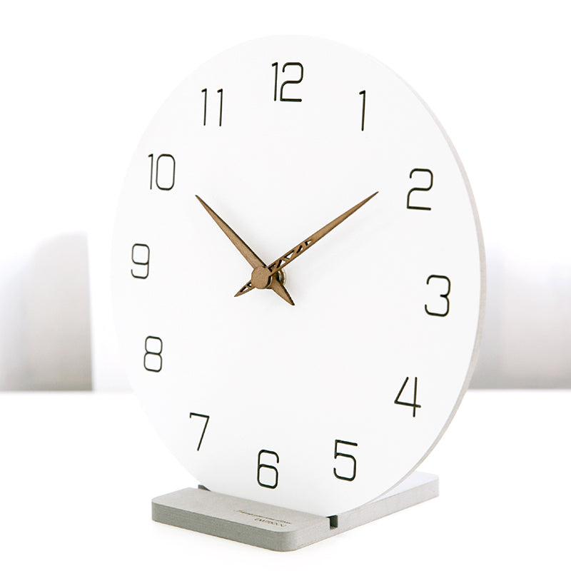 EMITDOOG Fresh Minimalist White 12 Inch Stand Clock