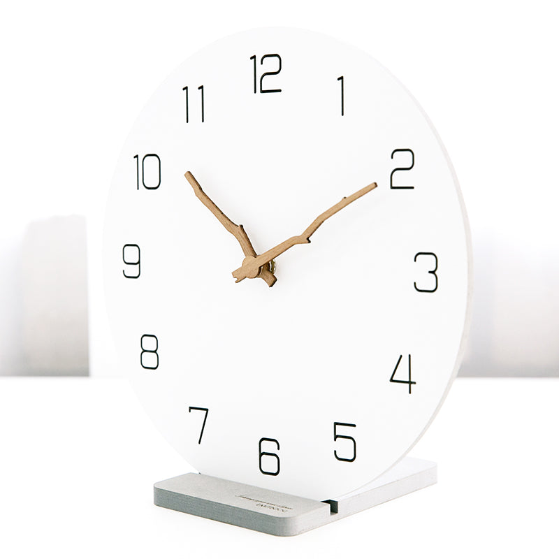 EMITDOOG Fresh Minimalist White 12 Inch Stand Clock