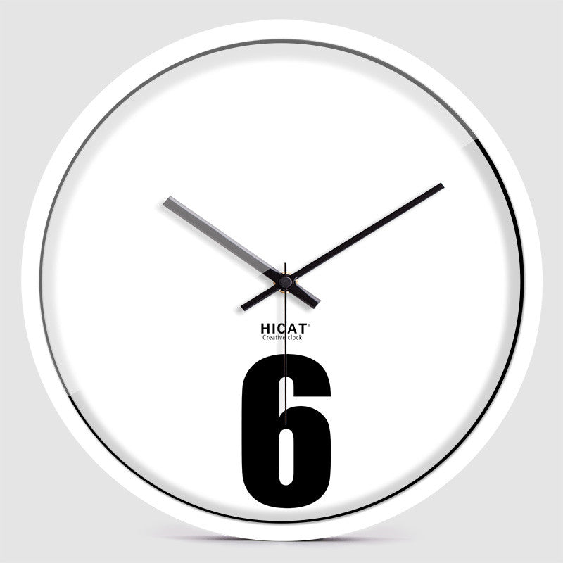 Hicat White Simple Six Clock