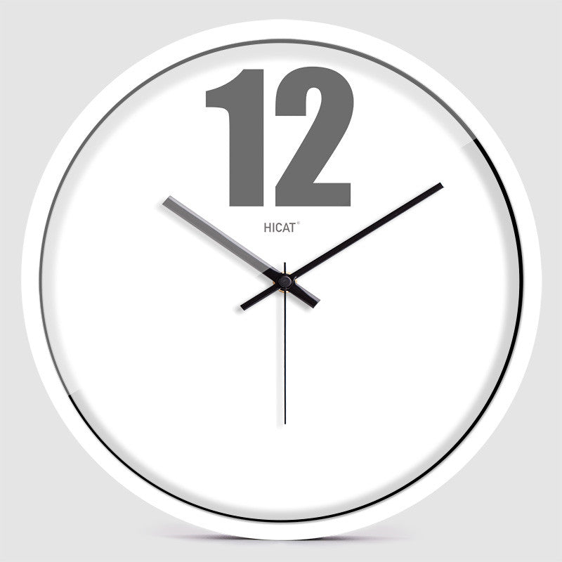 Hicat White Simple Twelve Clock
