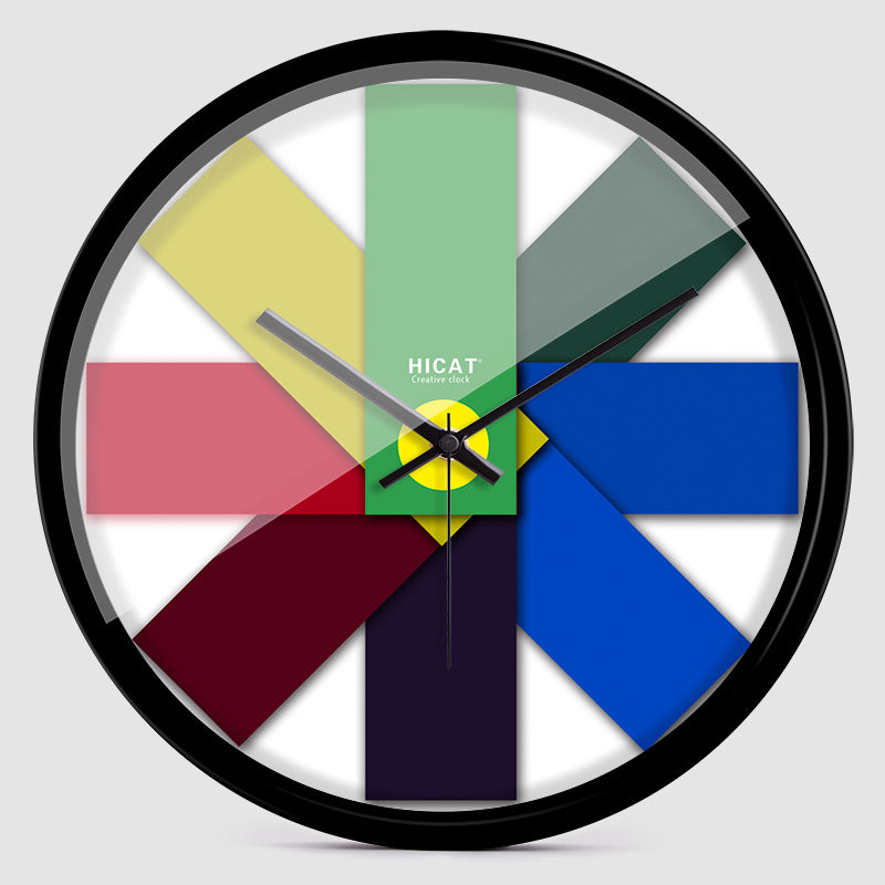 Hicat Octet Rainbow Contrast Wall Clock