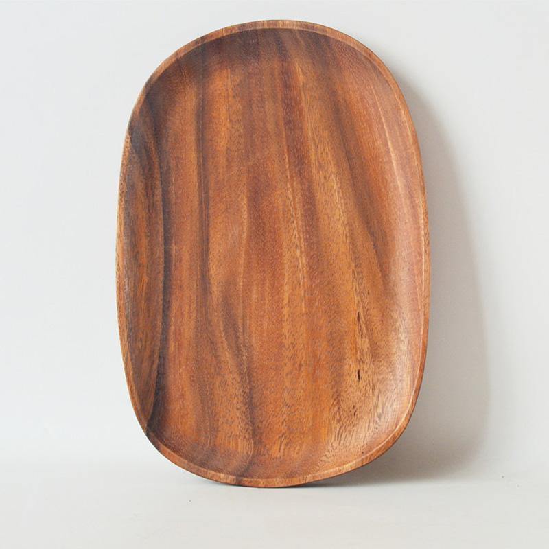 Rustic Acacia Irregular 14.25" Oval Platter - TOV Collection