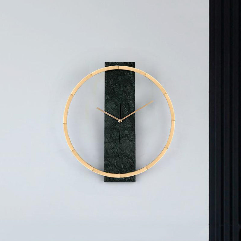 Moderna Ødger Brass Ring Marble Wall Clock