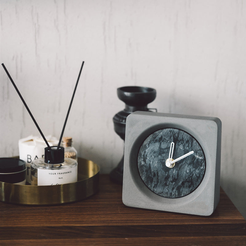 Bodil Marble Cement Clock