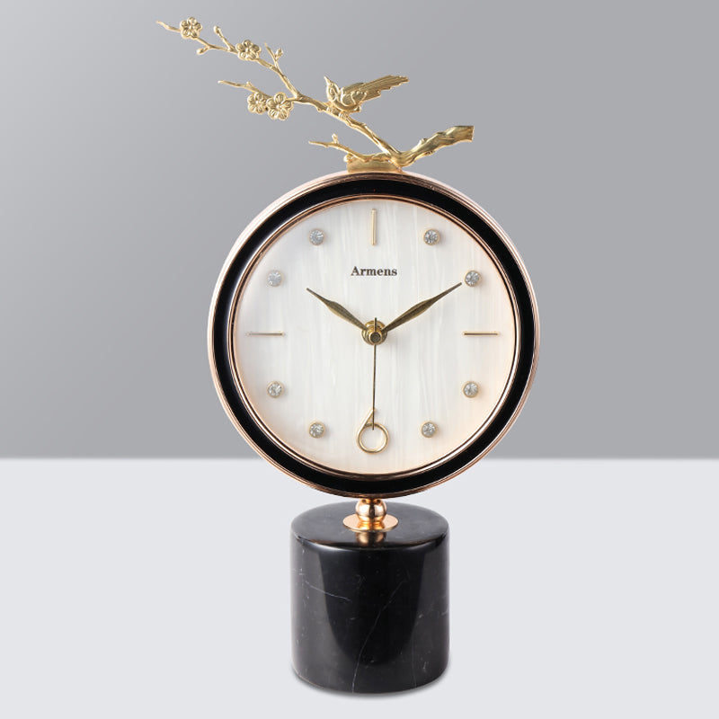 Tannis Armens Leather Gold Blossom Clock