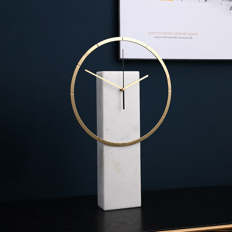 Moderna Ødger Brass Ring Marble Clock