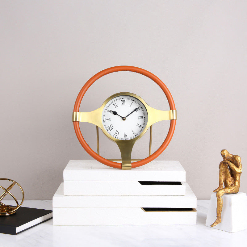 Moderna Leather Steering Wheel Clock