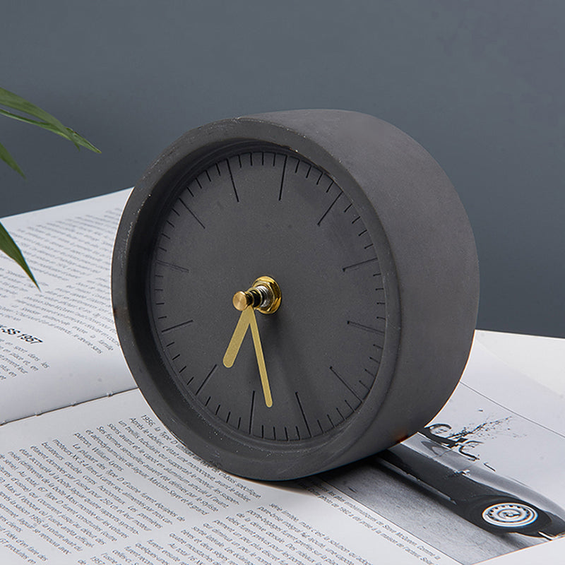 Bodil Round Cement Clock