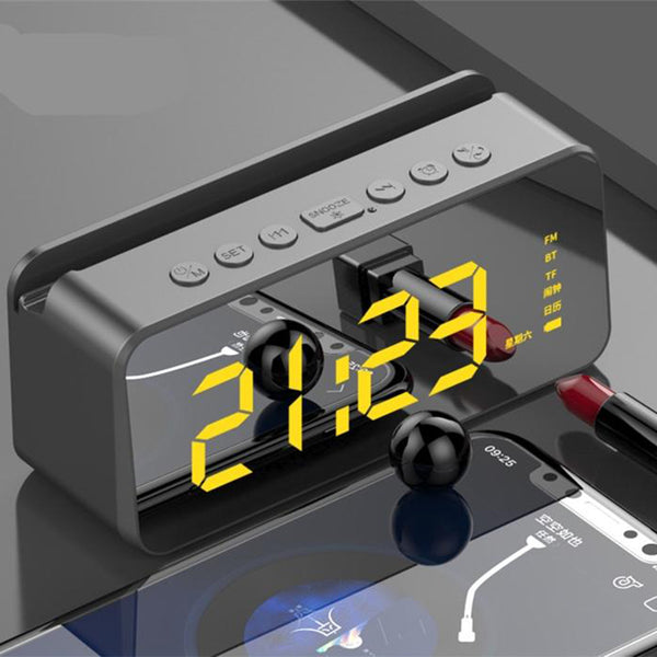 Mirror Smart Clock with Phone Attachment | FM Temperature Alarm ...