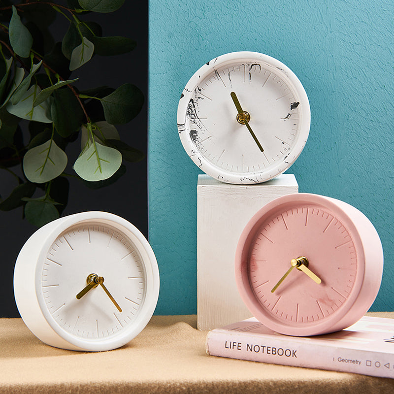 Bodil Round Cement Clock