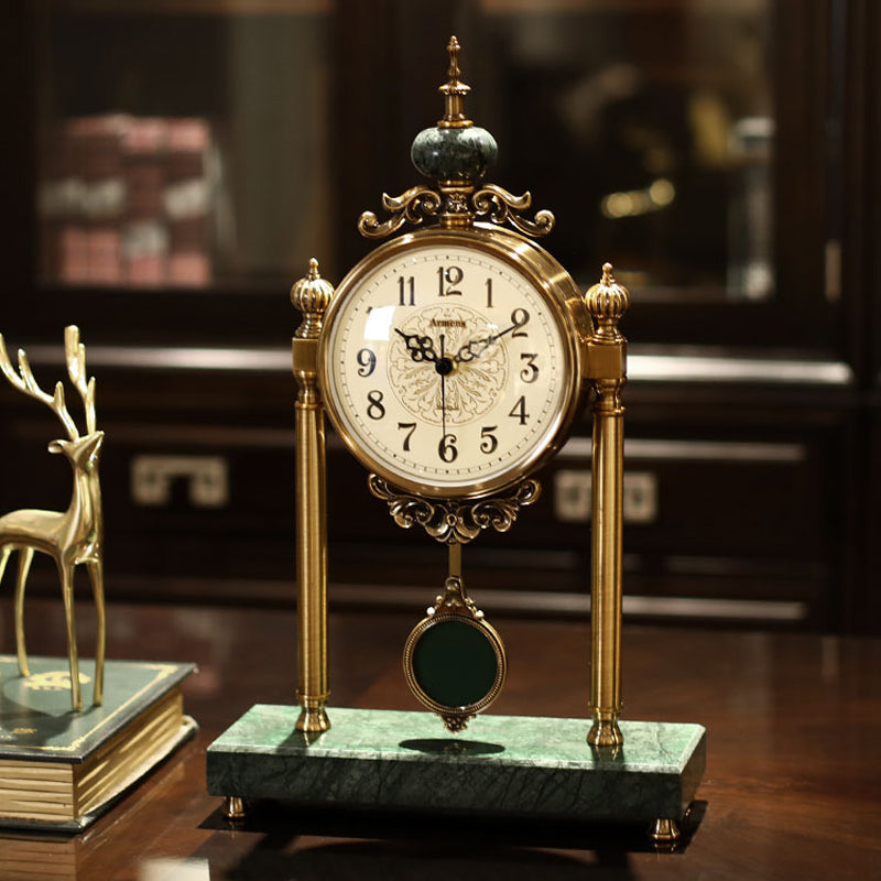 Runa Armen Tveir Copper Marble Pendulum Clock