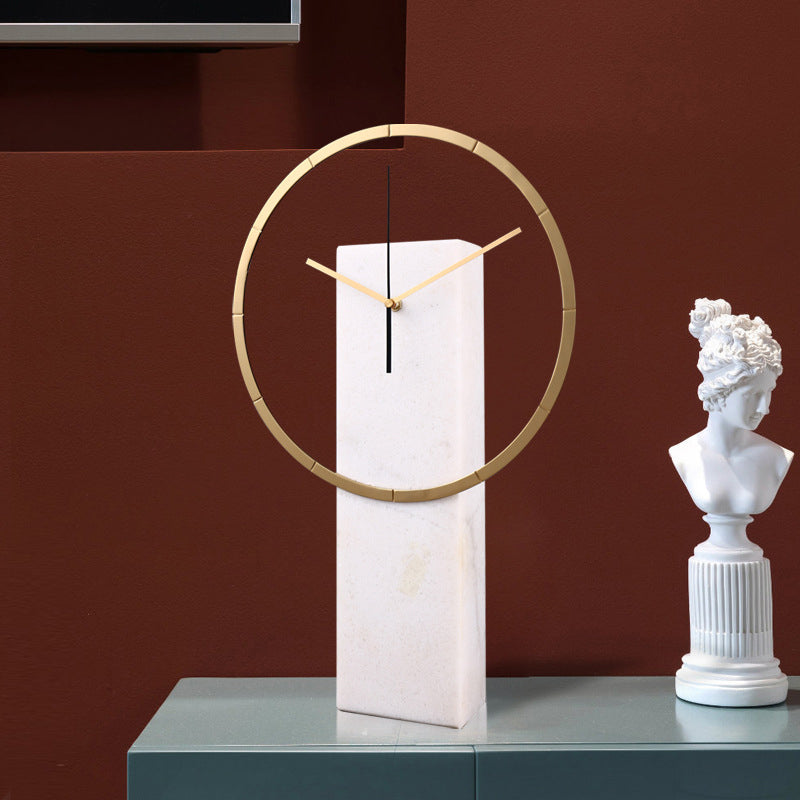 Moderna Ødger Brass Ring Marble Clock