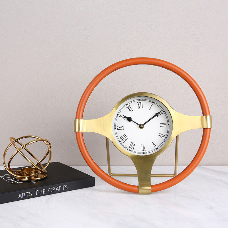 Moderna Leather Steering Wheel Clock