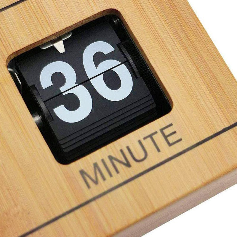 Second Square Bamboo Flip Clock
