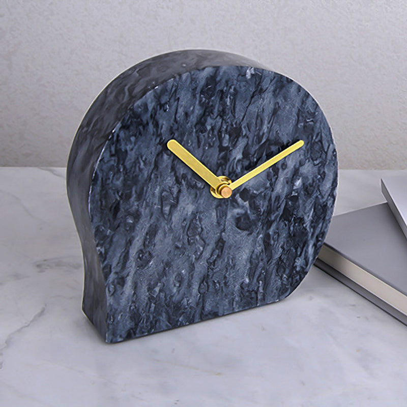 Ylva Black Nordic Marble Clock
