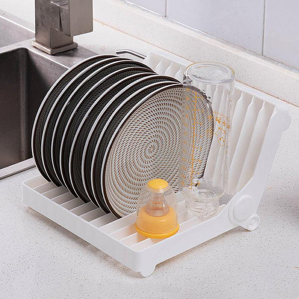 Plastic foldable dish drainer rack
