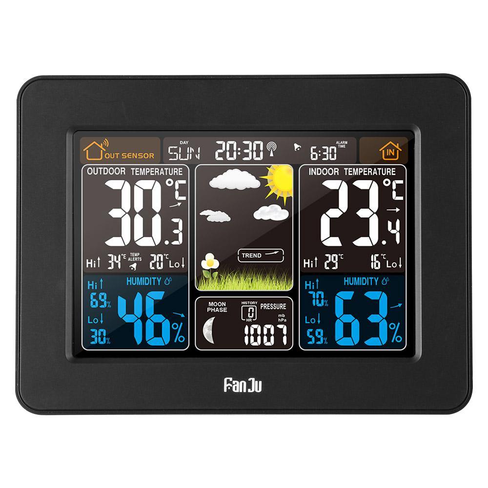 FanJu FJ3365 Weather Control Rectangle Color Screen Smart Clock - TOV Collection