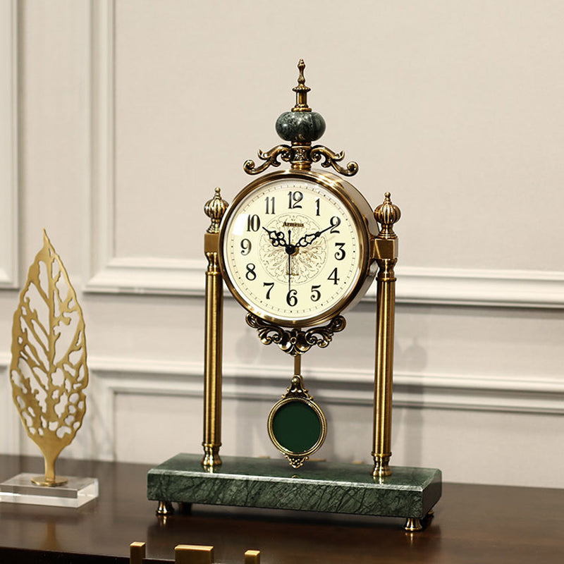 Runa Armen Tveir Copper Marble Pendulum Clock