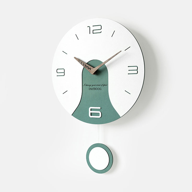 EMITDOOG Round Pendulum Wall Clock