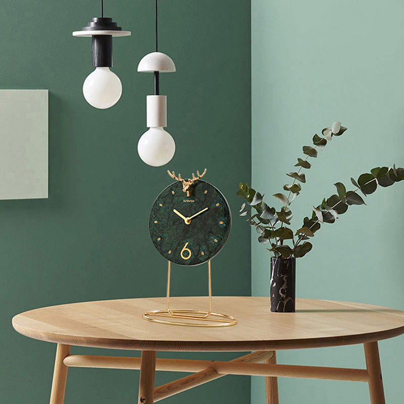 Marmor Armens Marble Bronze Circle Stand Clock