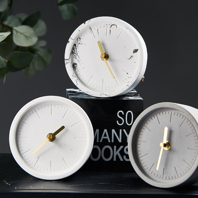 Bodil Round Cement Clock