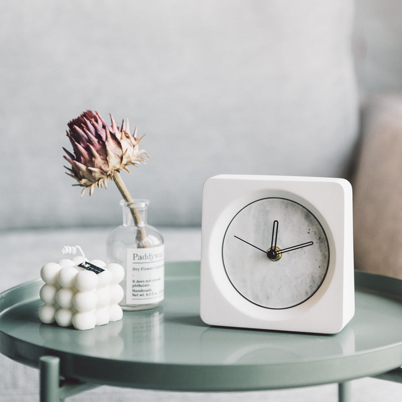 Bodil Marble Cement Clock