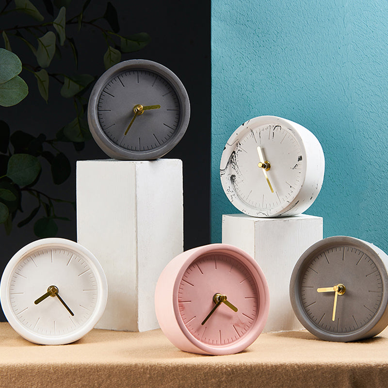 Bodil Round Cement Clock
