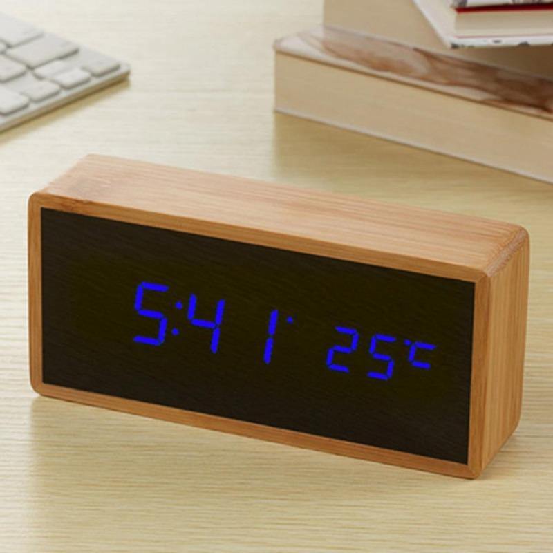 Bamboo Rectangular Digital Clock - TOV Collection