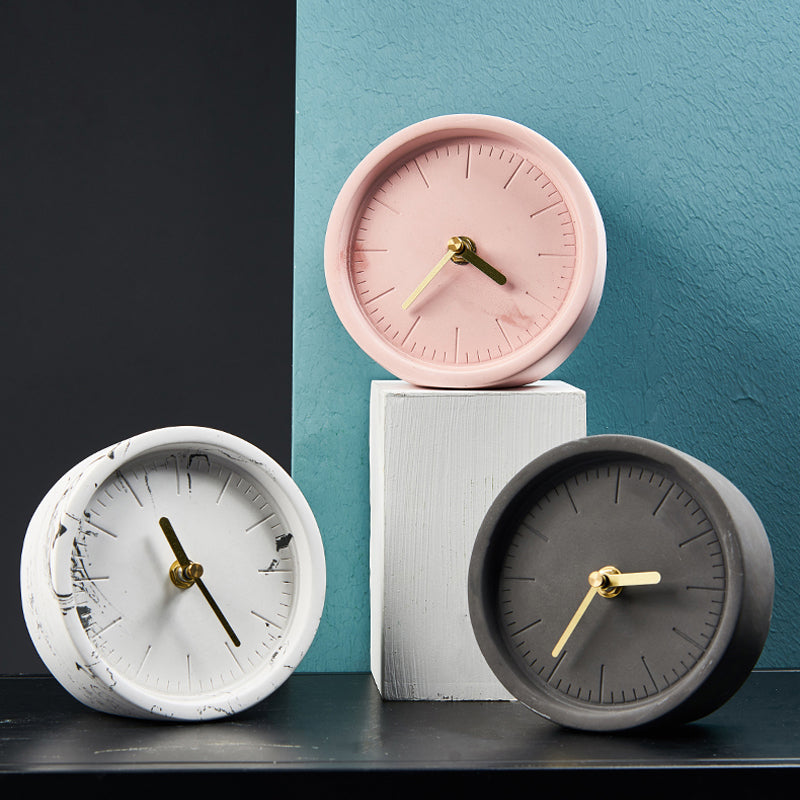 Bodil Round Cement Clock