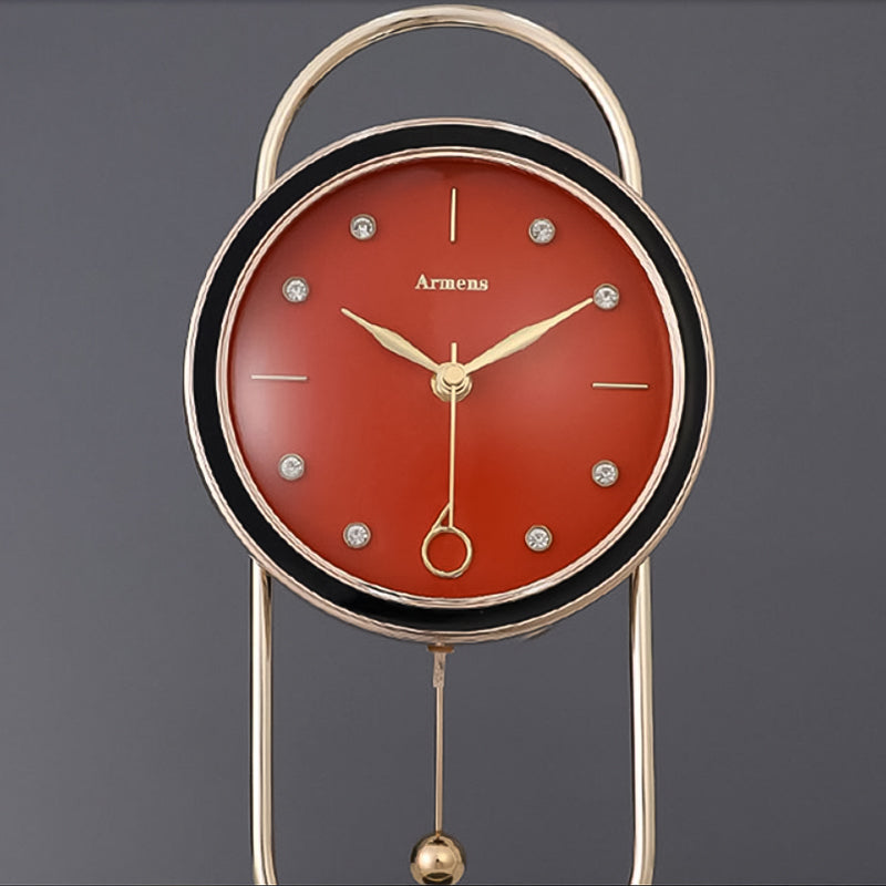 Tannis Armens Leather Pendulum Marble Clock