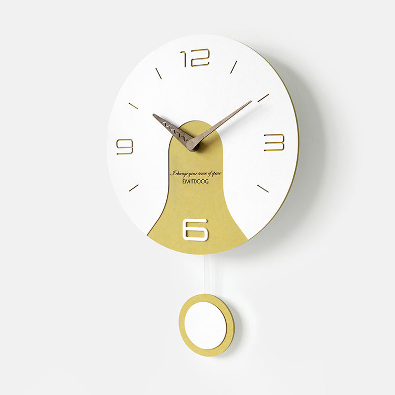 EMITDOOG Round Pendulum Wall Clock