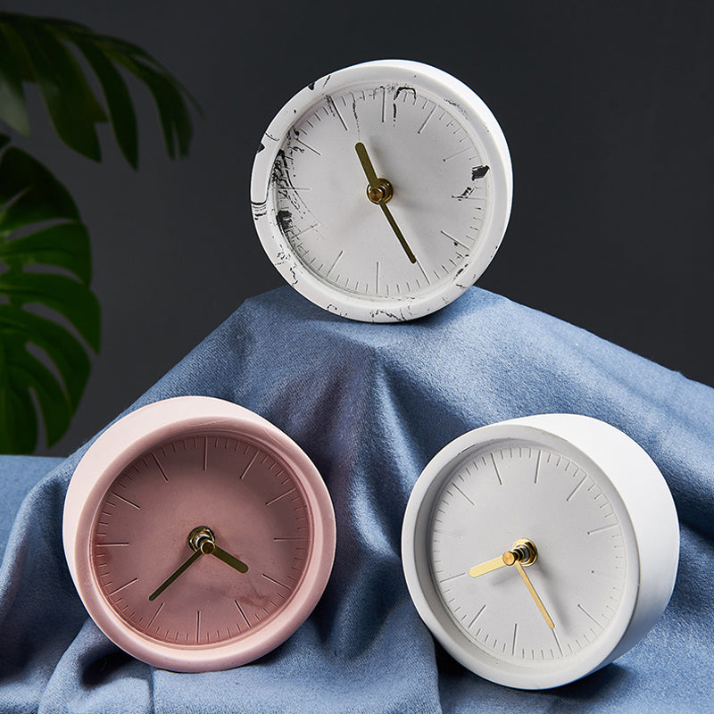Bodil Round Cement Clock